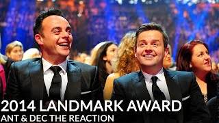 NTA 2014 Landmark Award  Ant amp Dec The Reaction [upl. by Adialeda]