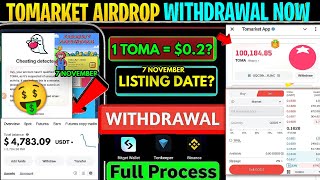 Tomarket Token Withdrawal full process  TOMA Token Claim Today  Tomarket Token Price Prediction [upl. by Eneiluj]