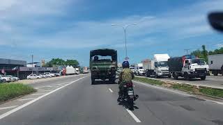 Malaysian Army convoy along Jalan Tuaran bypass [upl. by Shirleen]