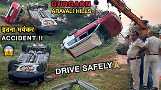 Pajero और Harrier का भयंकर Accident हो गया Gurgaon Aravali Hills में😱 [upl. by Dalli876]