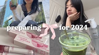 productive vlog 🫧 decluttering amp reorganising vision board skincare haul and preparing for 2024 [upl. by Vivianna803]