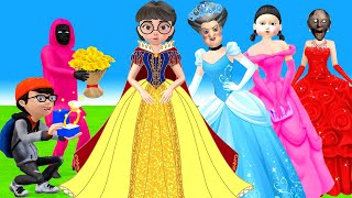 Scary Teacher 3D vs Squid Game Art And Wedding Dress Nice or Error Dressing Room 5 Times Challenge [upl. by Meeka]