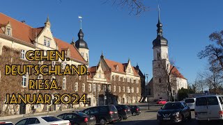 Gehen  Deutschland 🇩🇪 Stadt Riesa Januar 2024 Прогулка  Германия  Город Riesa [upl. by Freeland]