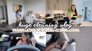 HUGE CLEANING VLOG  Organisation de mon nouvel espace bureau amp commissions [upl. by Rennerb]