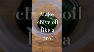 Quick dark green chive oil howto cookingchannel cookingcreator [upl. by Hgielanna]