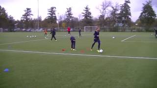 Techniek en wendbaarheid  1v1 sprint met bal en wenden keren [upl. by Toblat]