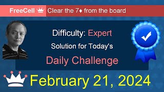 Microsoft Solitaire Collection FreeCell  Expert  February 21 2024 [upl. by Natassia]