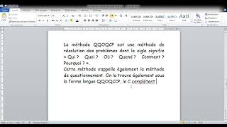 Simulation de gestion dentreprise  la méthode QQOQCP [upl. by Aed]