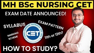 MH BSC Nursing CET  BSC Nursing Admission 2024  Syllabus amp Exam Pattern mhbscnursingcet [upl. by Bron]