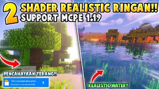 MANTAPZ  TOP BEST 2 SHADERS MCPE 119 amp 118 REALISTIC TERBAIK RINGAN NO LAG rtx shaders [upl. by Adnawot446]