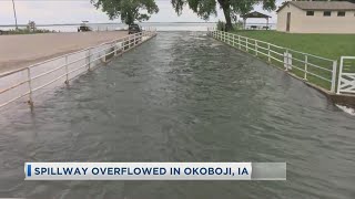 Spillway Overflowed In Okoboji [upl. by Berkman]