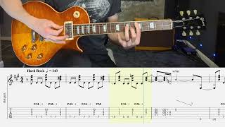 Van Halen  Panama Riff Guitar Tab and Real Backing Track E Standard Tuning [upl. by Atnuahsal]