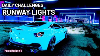 Forza Horizon 5 Daily Challenges Runway Lights Visit The Aerodromo En La Selva  Ferrari Portofino [upl. by Tnirb243]