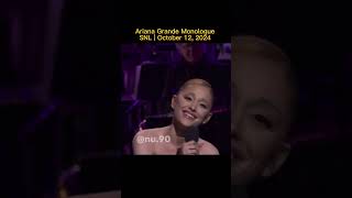 Ariana Grande Monologue  SNL Saturday Night Live October 12 2024 shorts comedy snl singing [upl. by Nomaj818]