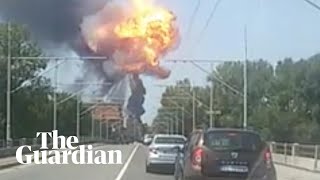 Tanker truck explodes in Bologna Italy [upl. by Rabaj796]