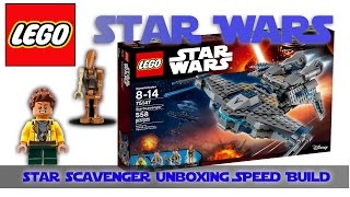 Lego Star Wars Star Scavenger 75147 StarScavenger Speed Build Unboxing Review Freemaker Adventures [upl. by Sidnak]