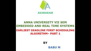 EARLIEST DEADLINE FIRST  EDF  SCHEDULING ALGORITHM PART 1 [upl. by Brita]