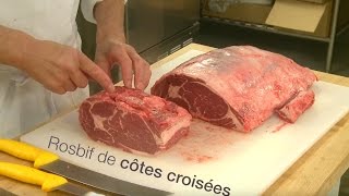 L’arrièreplan de la boucherie rosbif de côtes désossé pour cuisson au four [upl. by Elatan]