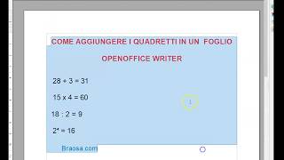 Come aggiungere i quadretti in un foglio OpenOffice Writer [upl. by Gallager]