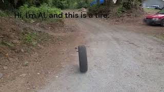 Rolling a tire down a hill brings me a small amount of joy Take a moment to enjoy your life [upl. by Thomas]