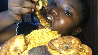 ASMR  Mukbang Rice Chicken fish beef [upl. by Carlyn173]