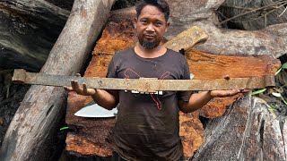 Knife Making  Forging a CLEAVER from a longest leaf spring  Work Hard [upl. by Ardnuyek391]