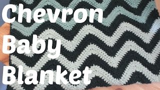 Easy Crochet Chevron Baby Blanket [upl. by Anitsuj]