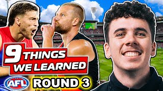 AFL ROUND 3  9 Things We Learned [upl. by Ynaffet]