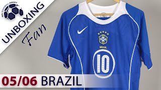 Brazil Away Jersey 0506 Ronaldinho Kitgg Fan Version Unboxing Review [upl. by Aramo]