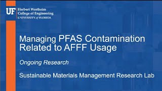 UFs SMMRL Webinar Research on PFAS contamination related to AFFF [upl. by Norine]