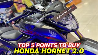 Top 5 Reason To Buy Honda Hornet 20 New Model 2024  Honda Hornet 20 Price [upl. by Kilan]