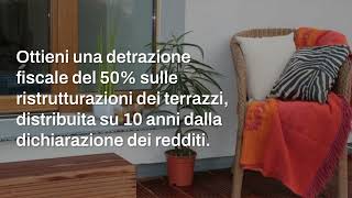 Bonus terrazzi 2024 come funziona lagevolazione fiscale da sfruttare subito [upl. by Stav]