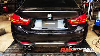 BMW 428i M4 Diffuser Style amp Quad Tips Akrapovic  RM Performance Works [upl. by Asilav382]