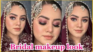 Stunning Walima bridal makeup look for beginners stepwise✨ Affordable self bridal makeup  kp styles [upl. by Ahsennod]