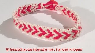 DIY vriendschapsarmbandje met hartjes knopen [upl. by Hnao141]