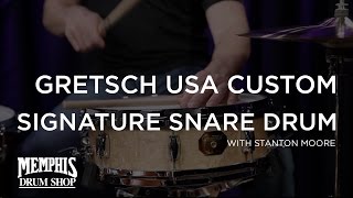 Gretsch 14 x 45 USA Custom Stanton Moore Signature Solid Birdseye Maple Snare Drum w Stanton Moore [upl. by Hcnarb]