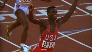 Carl Lewis Wins 100m Relay and Long Jump Gold  Los Angeles 1984 Olympics [upl. by Norrej]