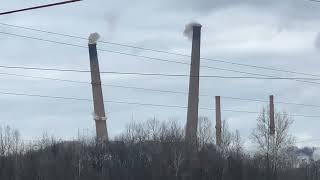 Conesville Ohio AEP smokestack demolition  Dec 19 2021 [upl. by Verene]