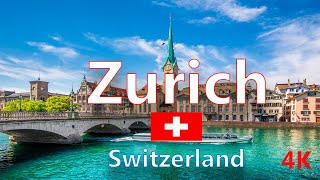 Zurich Switzerland🇨🇭 4K  The Beautiful and Largest City of Switzerland 🇨🇭  Summer Walking Tour [upl. by Refynnej]