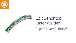 Laser Welding a Silver Bracelet Set with Emeralds with the Orion LZR Benchtop Laser Welder [upl. by Silisav]