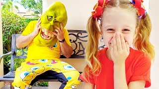 Nastya et blagues dHalloween pour papa [upl. by Anasxor]