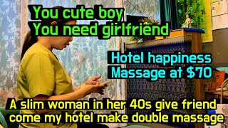 A weird massage shop in Thailand A slim woman in her 40s give friend number for happiness massage [upl. by Peisch]