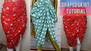 TRENDY DRAPED RUCHED SKIRT TUTORIAL [upl. by Geri656]