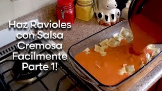 Receta para hacer Ravioles con Salsa Cremosa [upl. by Akiwak865]