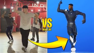 ALL NEW Fortnite Dance Emotes in REAL LIFE 100 SYNCED Its Complicated Freewheelin [upl. by Nidia]