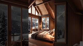 Cozy cottage in a snowy mountain village blizzard cottage relax ambience winter [upl. by Wildermuth225]