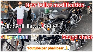 New 2023 Bullet 350 modification with alloy wheel amp sound 🤩all ￼Daut clear🙏❤️bullet royalenfield [upl. by Leahsim190]