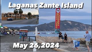 LAGANAS ZANTE  May 262024  SUMMER 2024  Laganas Beach  Beautiful Night [upl. by Ahon]