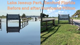 Hurricane Miltons FLOODING at Lake Jessup Park Sanford Florida [upl. by Seka]