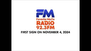 DWFM 923 MHz Favorite Music Radio First Sign ON November 4 2024 [upl. by Hylton]